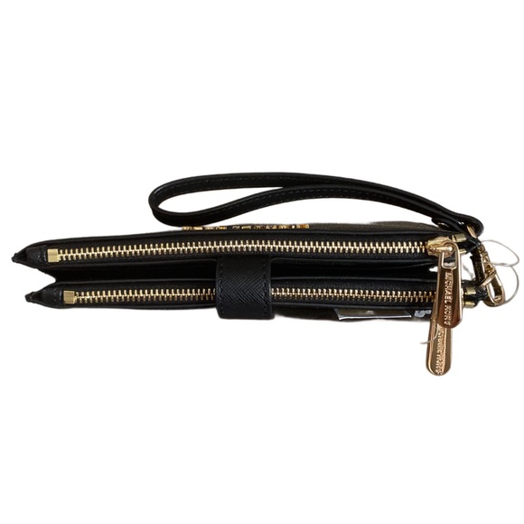 MICHAEL KORS ADELE LOGO SMARTPHONE WALLET JET SET DOUBLE ZIP WRISTLET 7-8 - Picture 5 of 6